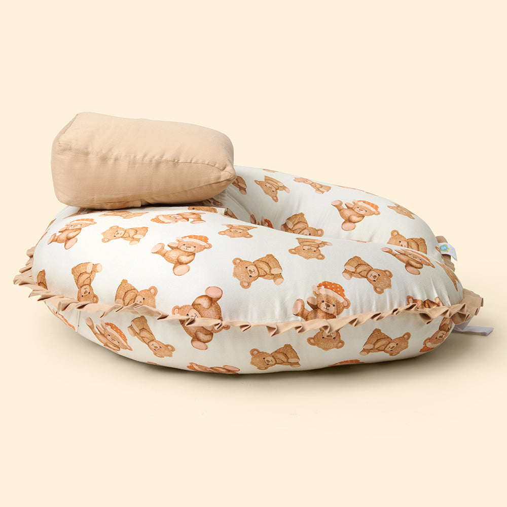 Organic Feeding Pillow + Support Pillow - Cuddle Bear