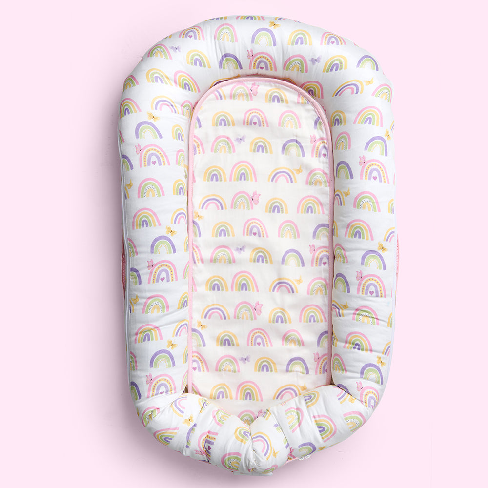 Organic Cocoon Bed Protector - Rainbow dreams