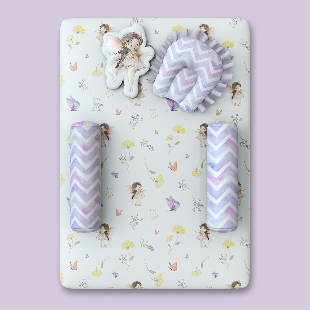 5 Piece Organic New Born Bed Set - Pixie Dust