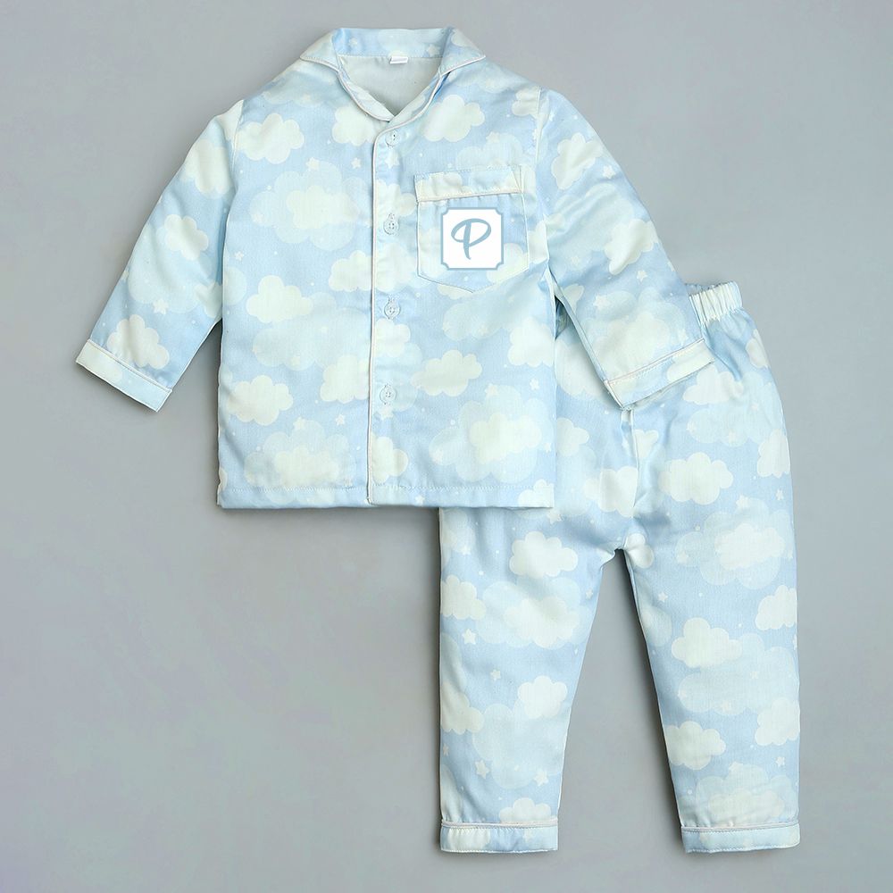 Organic Cotton  Night Suit - Cloud Blue