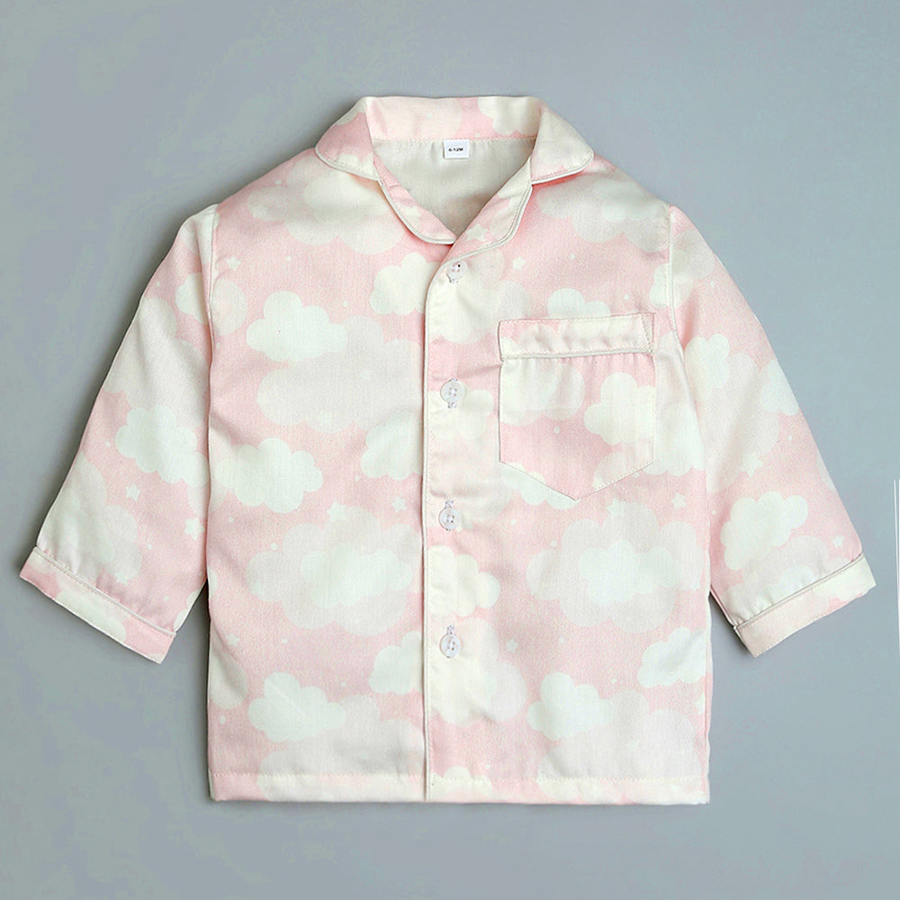 Organic Cotton  Night Suit - Cloud Pink