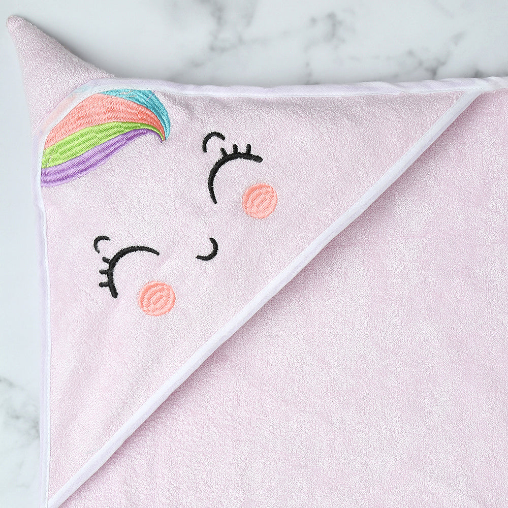 Bamboo Cotton Baby Hooded Towel - Unicorn