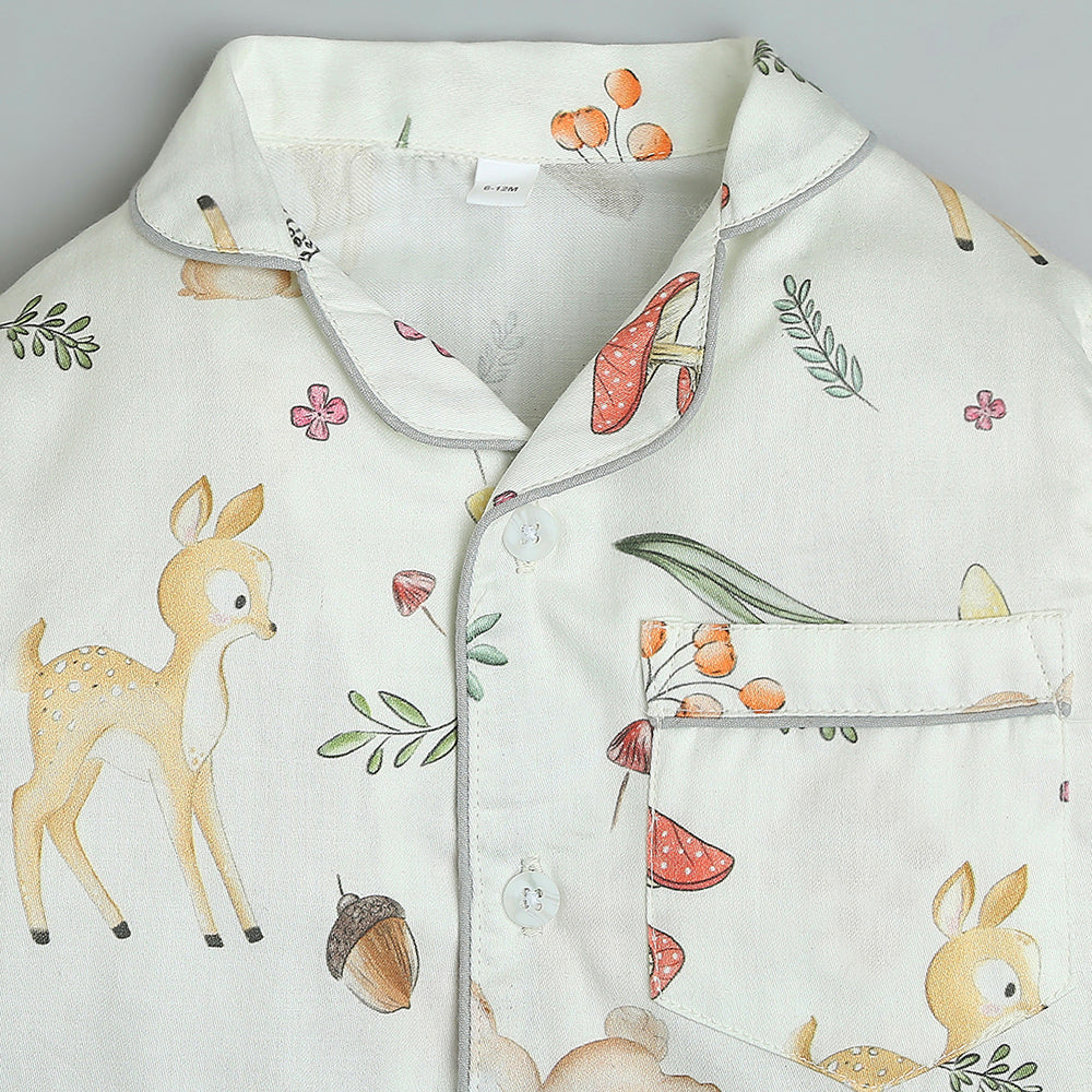 Organic Cotton Night Suit - Woodland