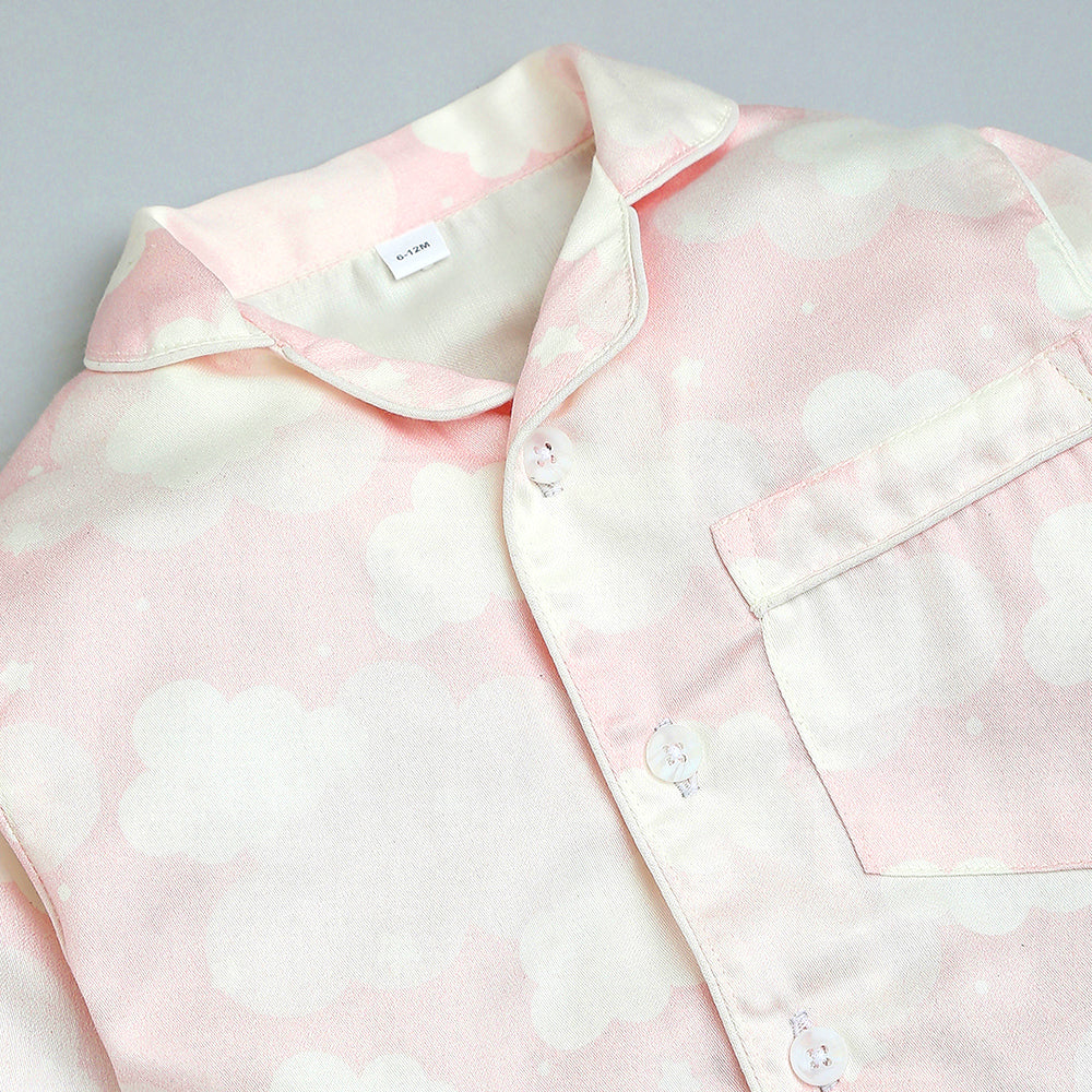 Organic Cotton  Night Suit - Cloud Pink