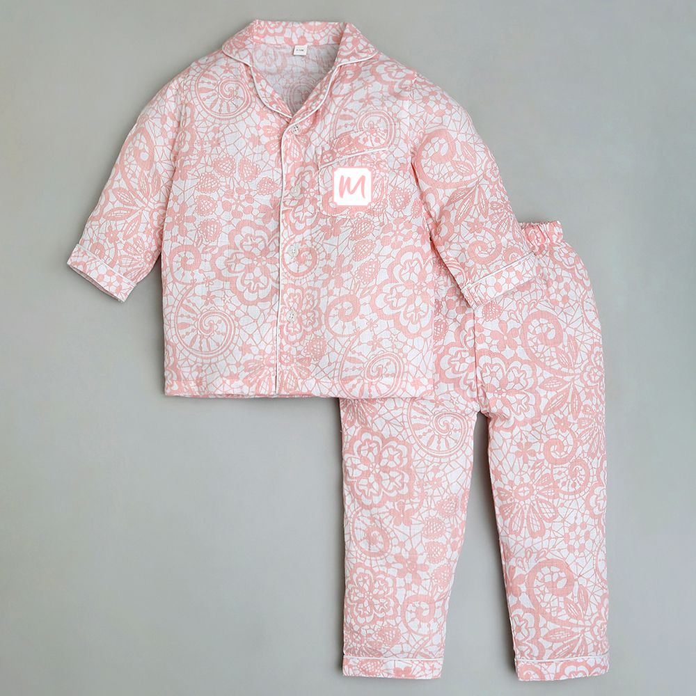 Bamboo Muslin Night Suit - Lace