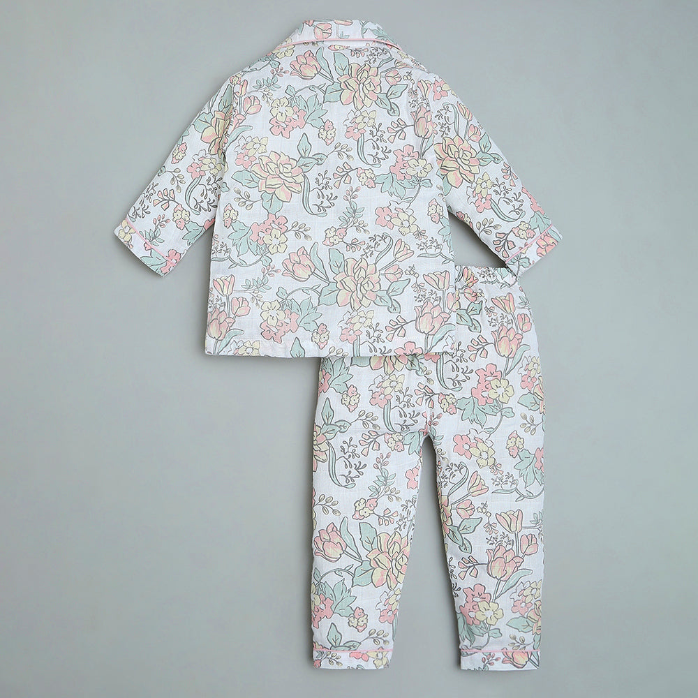 Bamboo Muslin Night Suit - Flora