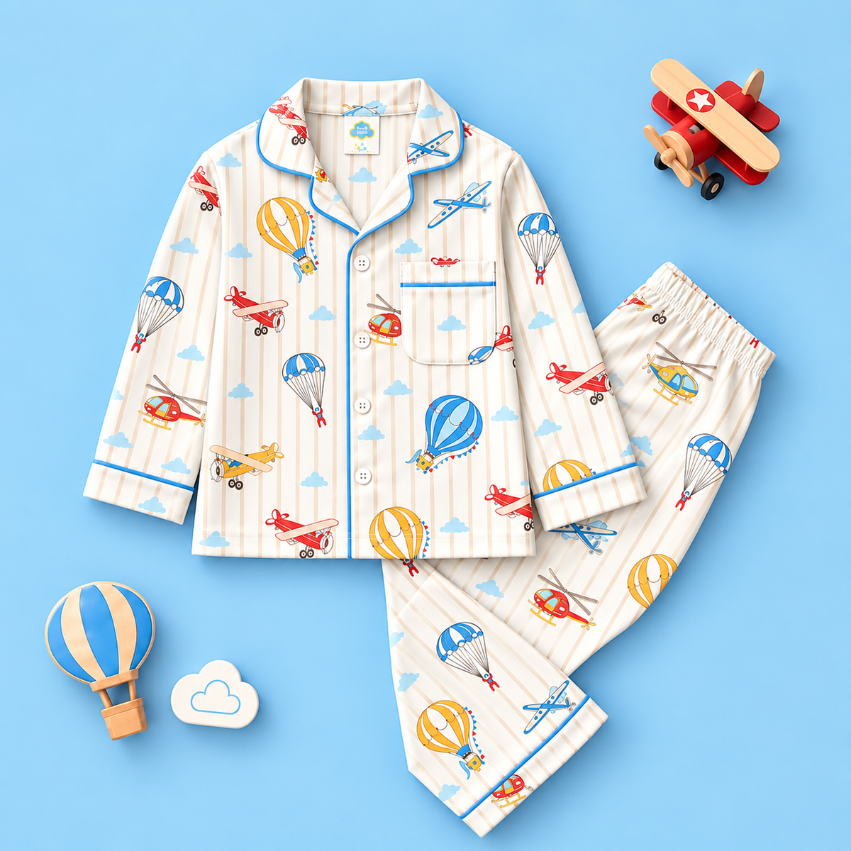Pure Cotton Night Suit - Fly