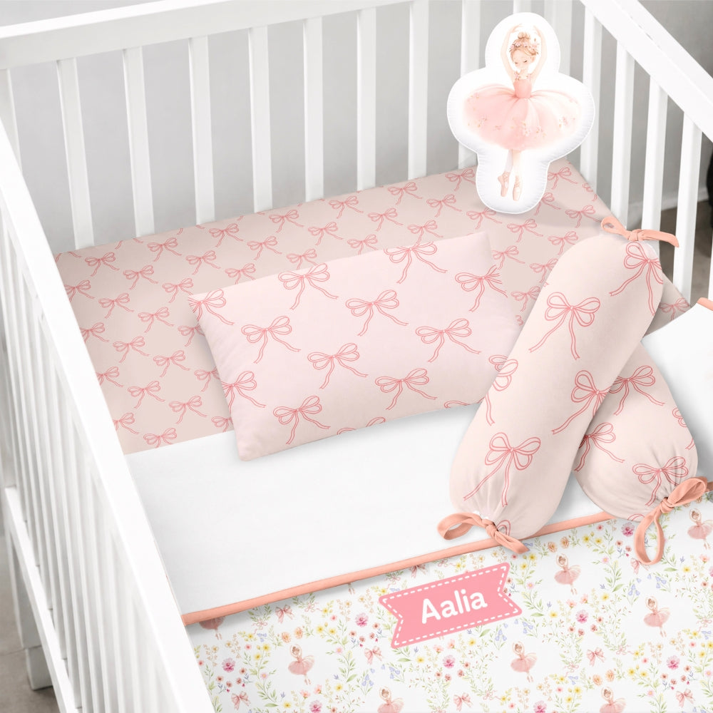 6 Pc Organic Cot Bedding Set - Serafina