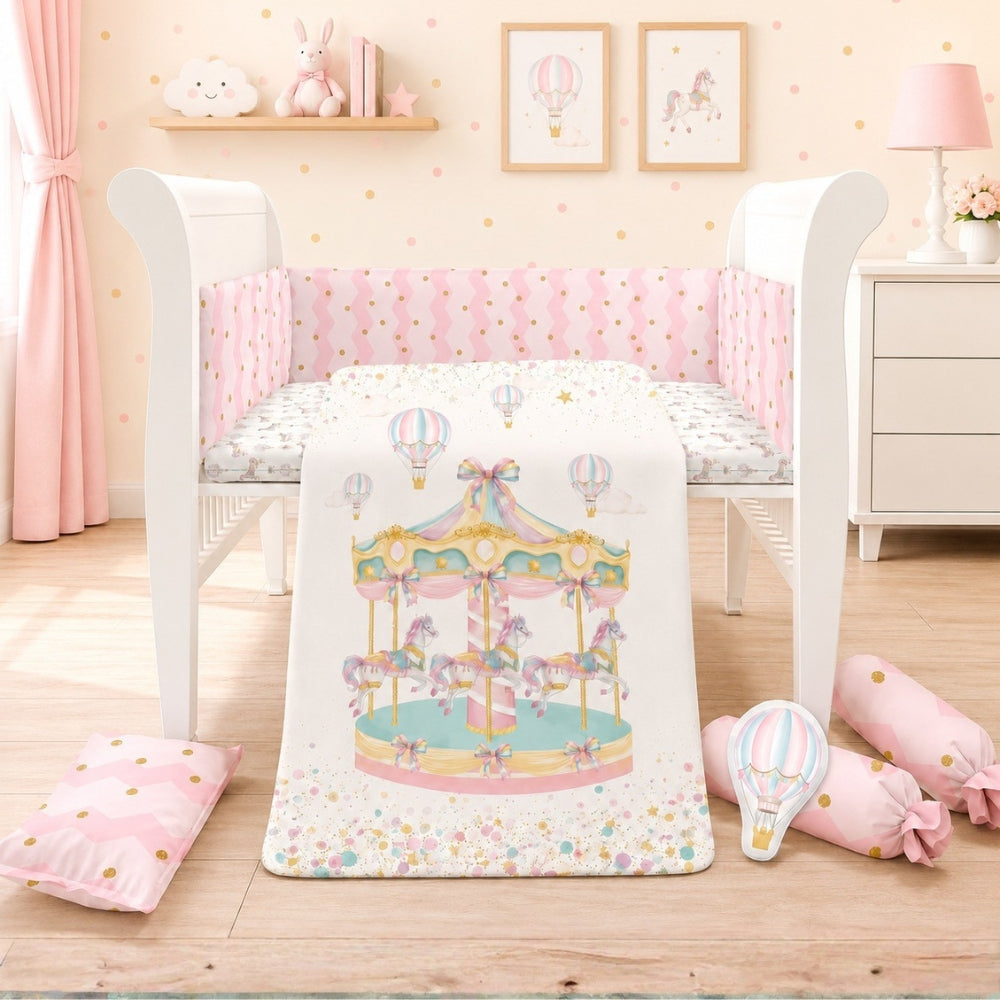 7 Pc Organic Cot Bedding Set -Wonderland