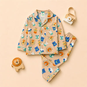 Pure Cotton Night Suit - Animals