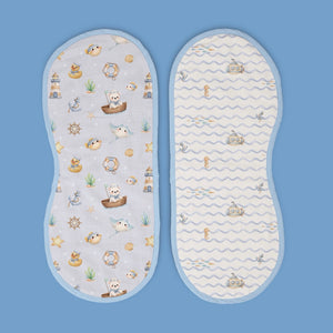 Pack of 2 Bamboo Muslin Burp Cloths - Bay Breeze