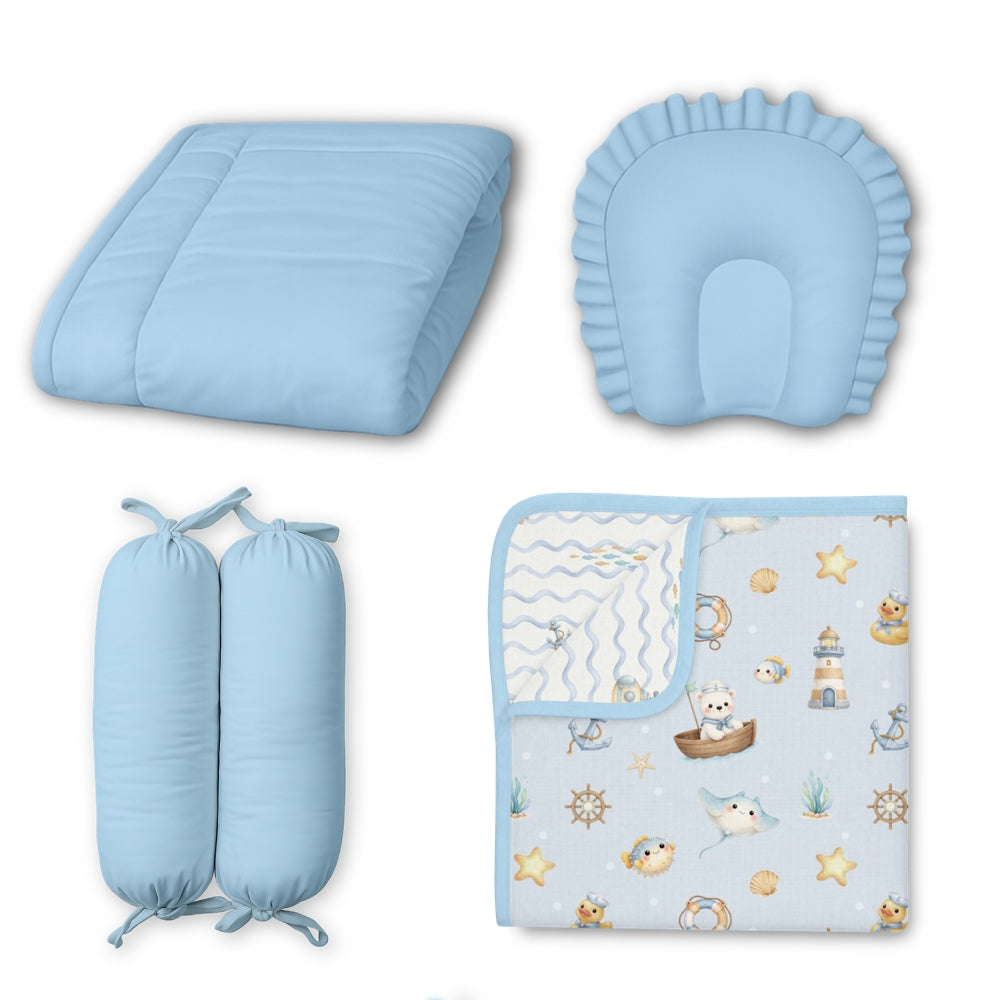 5 Pc Bamboo Muslin Nap Pack - Bay Breeze