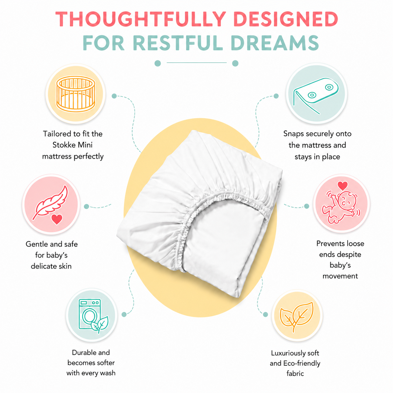 Organic Fitted Sheet - Stokke Sleepi Bed Mini - Bella