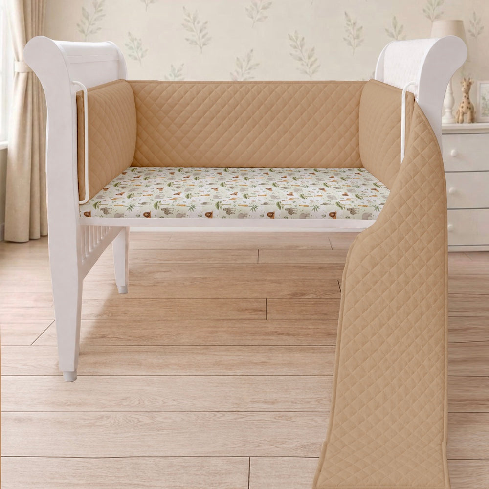 Organic Full Cot Bumper - Beige