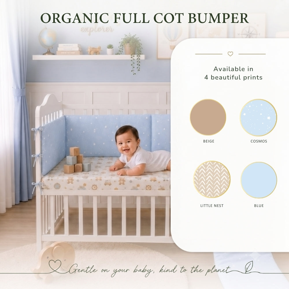 Organic Full Cot Bumper - Beige