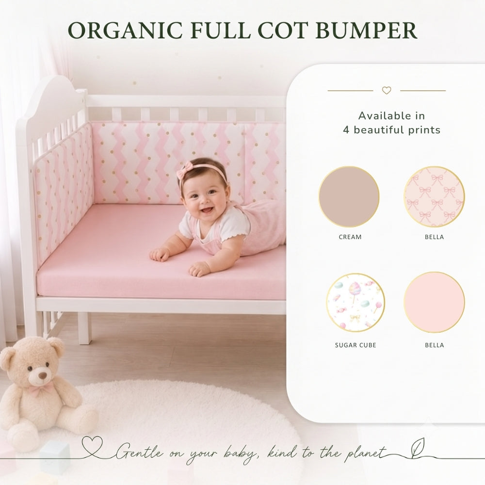 Organic Full Cot Bumper - Pink