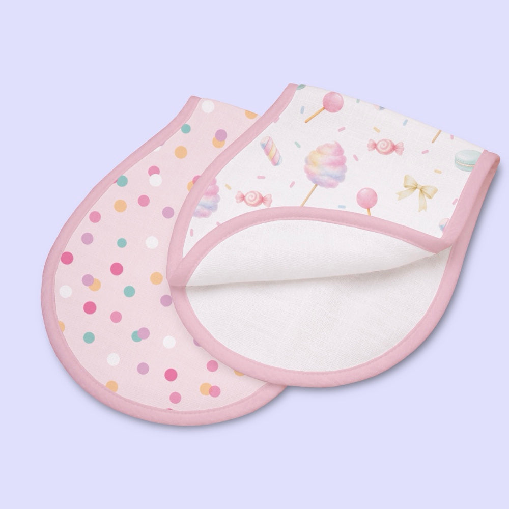 Pack of 2 Bamboo Muslin Burp Cloths - Cotton Candy