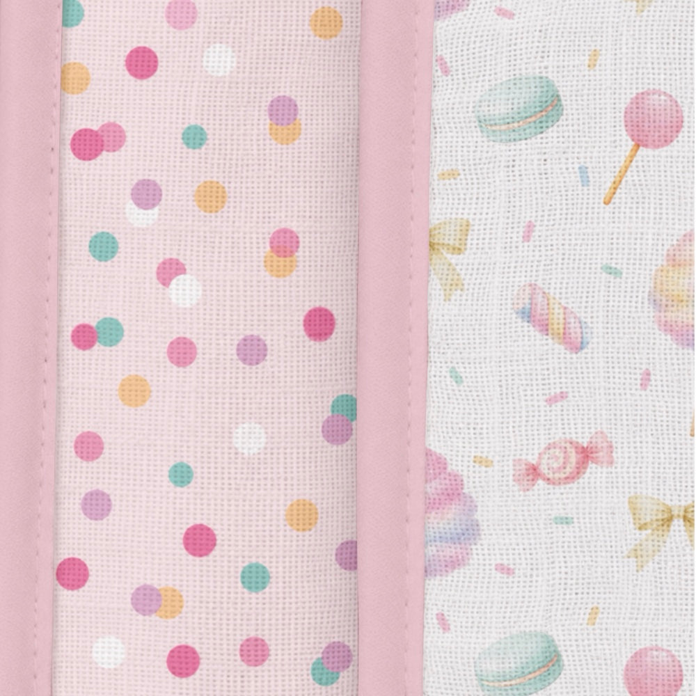 Pack of 2 Bamboo Muslin Bibs - Cotton Candy