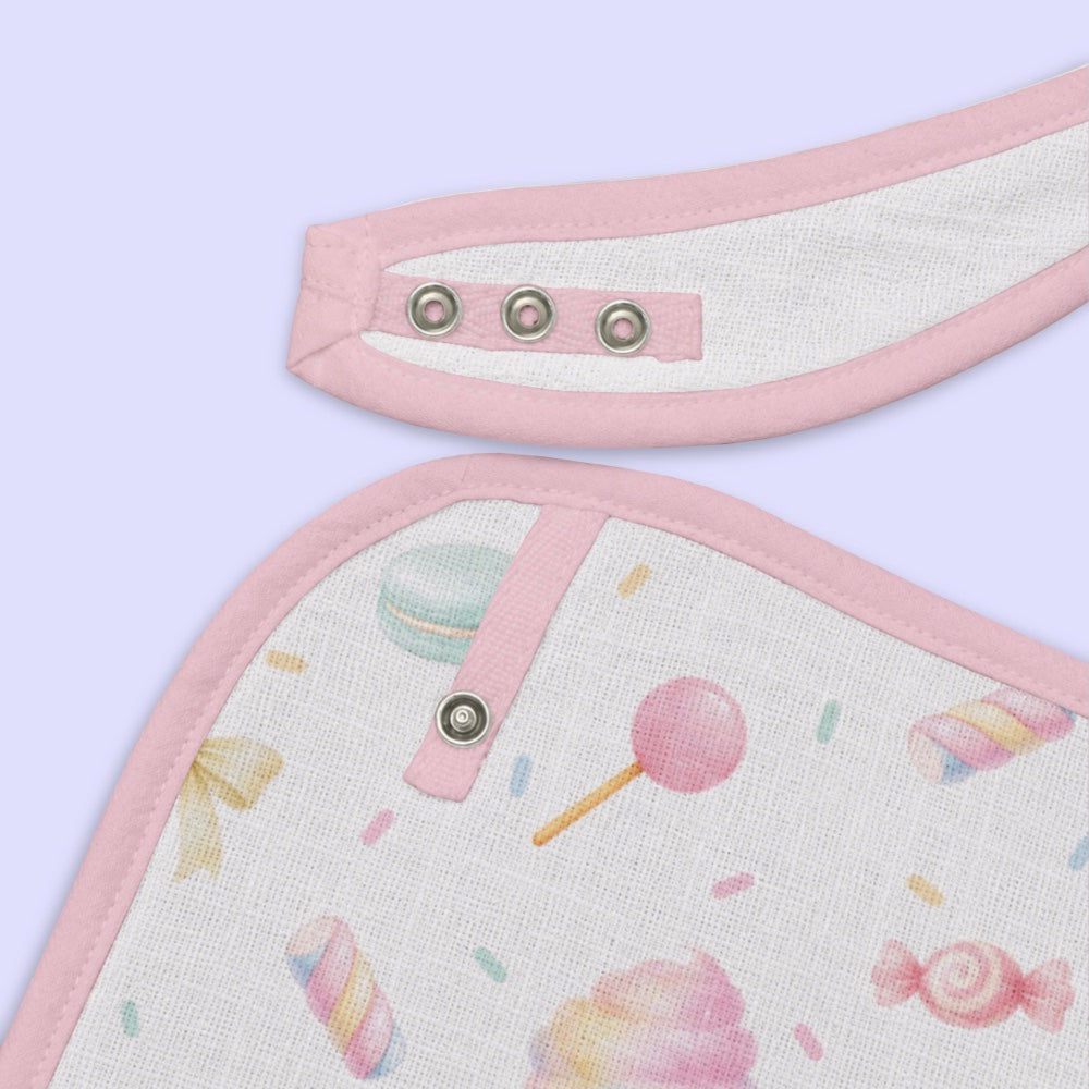 Pack of 2 Bamboo Muslin Bibs - Cotton Candy