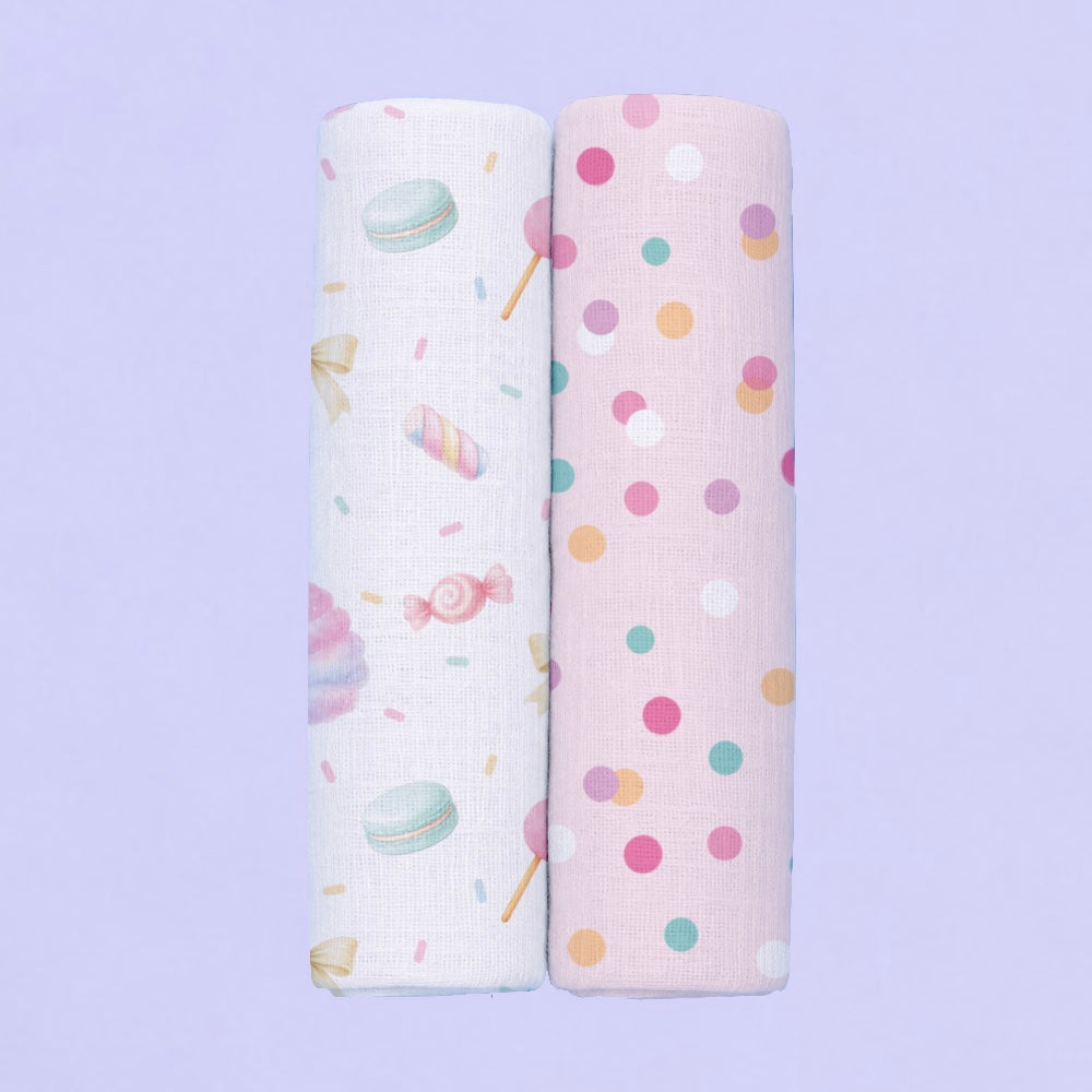 Bamboo Muslin Swaddles - Cotton Candy