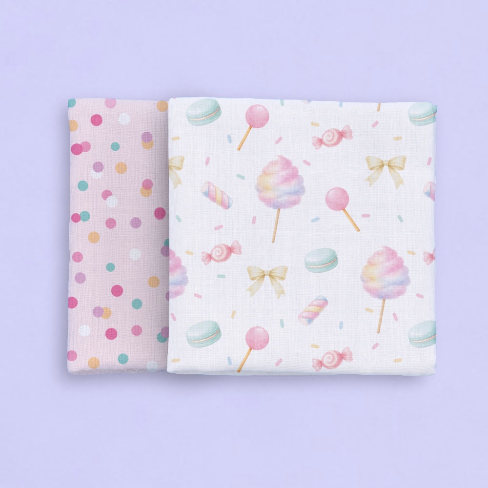 Bamboo Muslin Swaddles - Cotton Candy