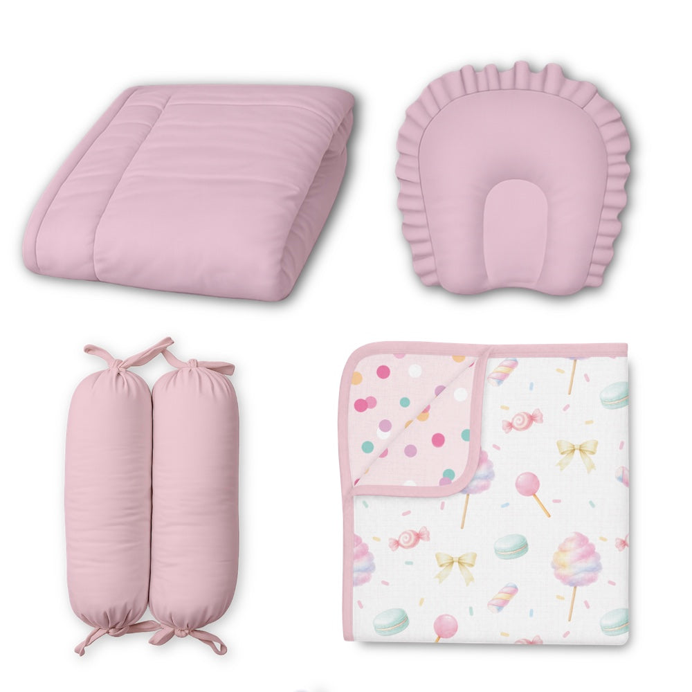 5 Pc Bamboo Muslin Nap Pack - Cotton Candy