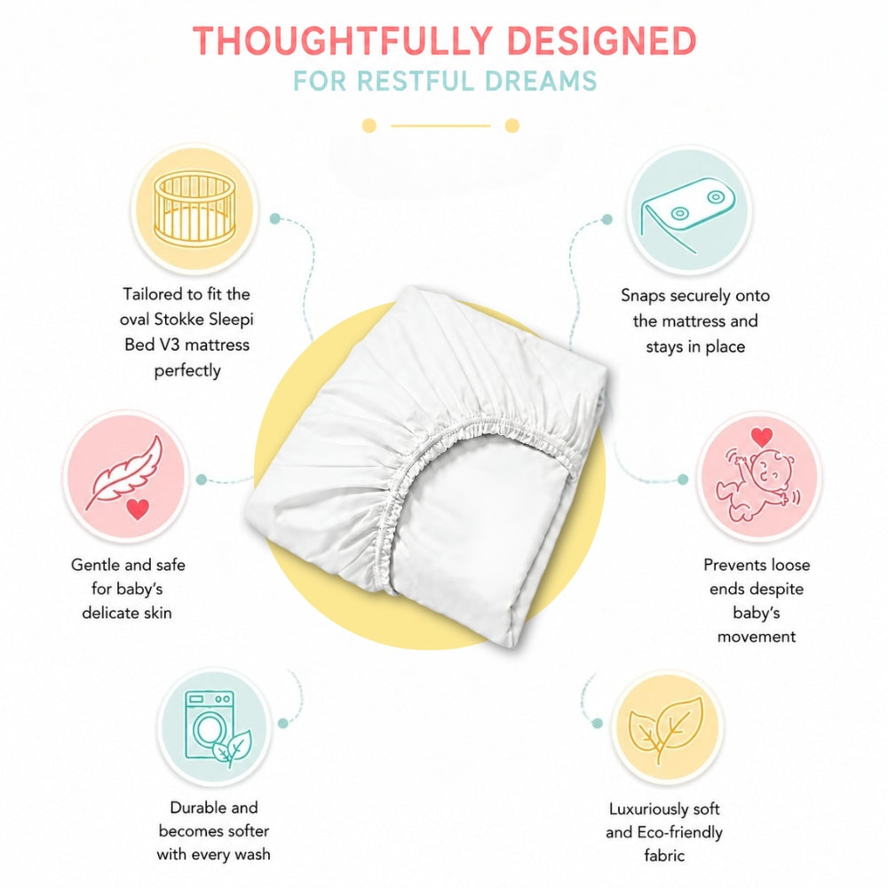 Organic Fitted Sheet - Stokke Sleepi Bed V3 - Cosmos