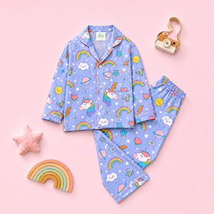 Pure Cotton Night Suit - Diamond