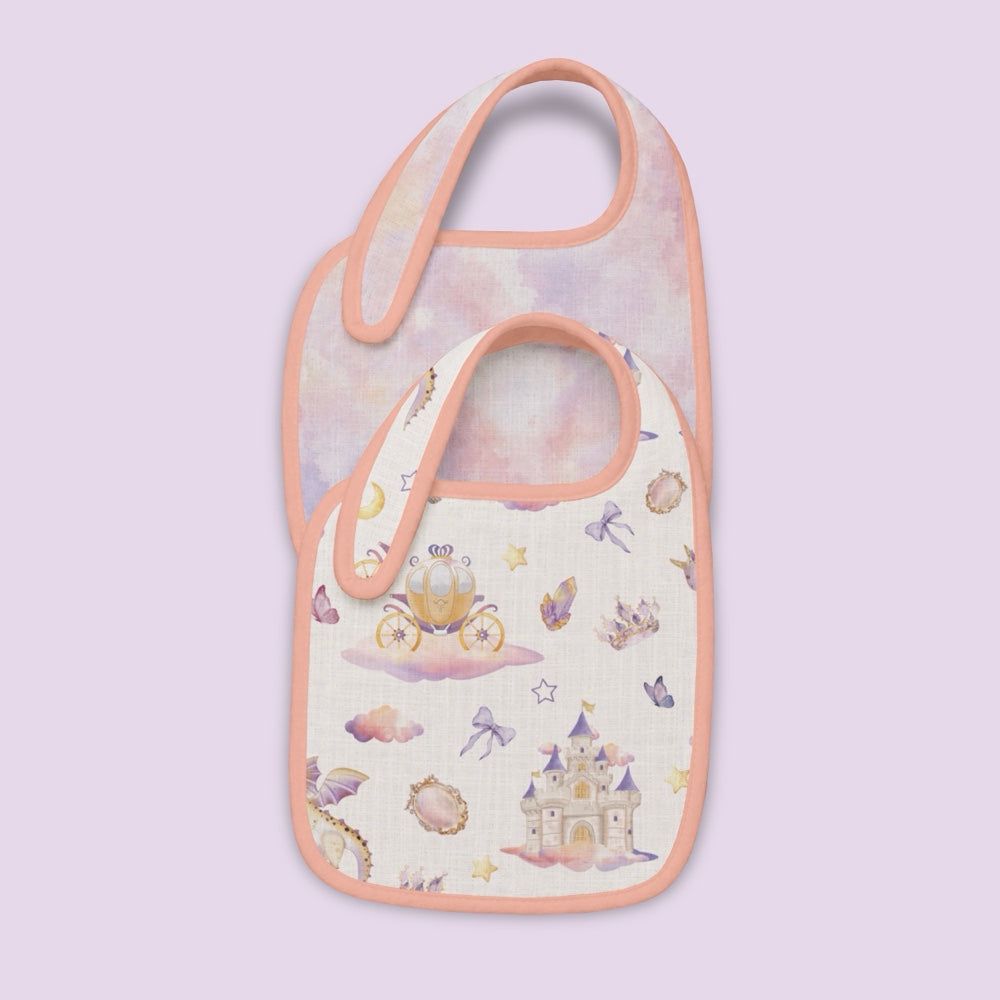 Pack of 2 Bamboo Muslin Bibs - Fairytale