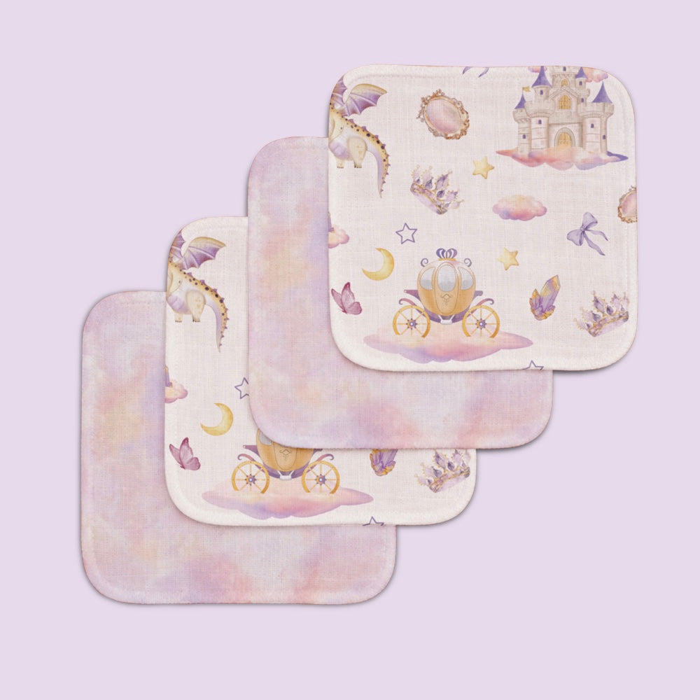 Pack of 4 Bamboo Muslin Napkins - Fairytale