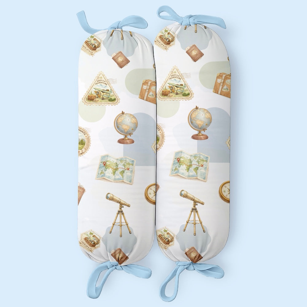 Set of 2 Organic Bolsters - Globetrotter