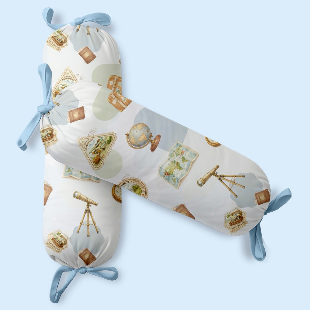 Set of 2 Organic Bolsters - Globetrotter