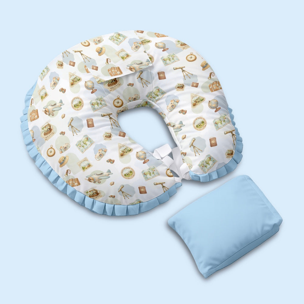 Organic Feeding Pillow + Support Pillow - Globetrotter
