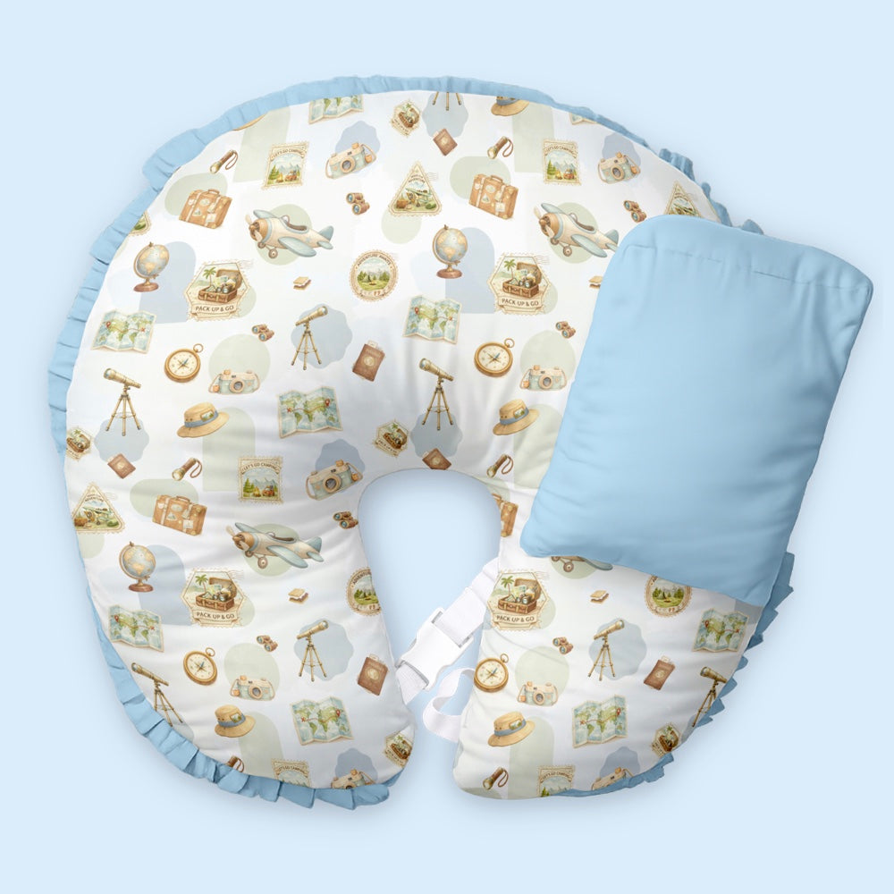Organic Feeding Pillow + Support Pillow - Globetrotter