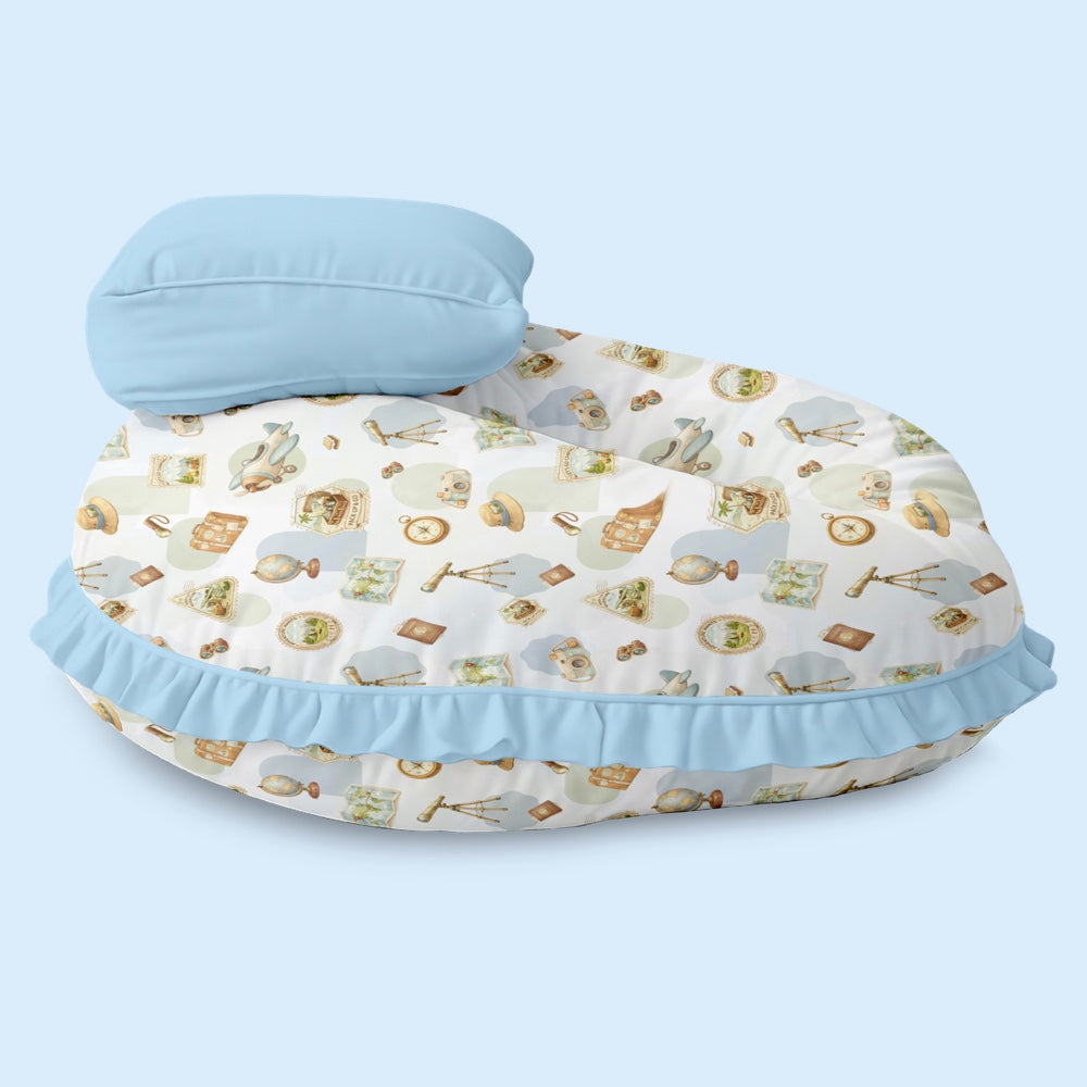 Organic Feeding Pillow + Support Pillow - Globetrotter