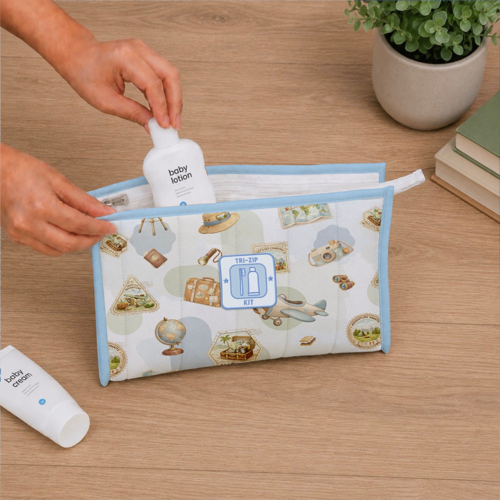 Organic Tri-Zip Utility Kit - Globetrotter