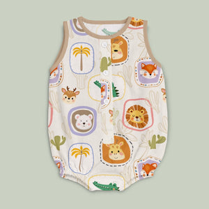 Bamboo Muslin Romper - Happy Faces