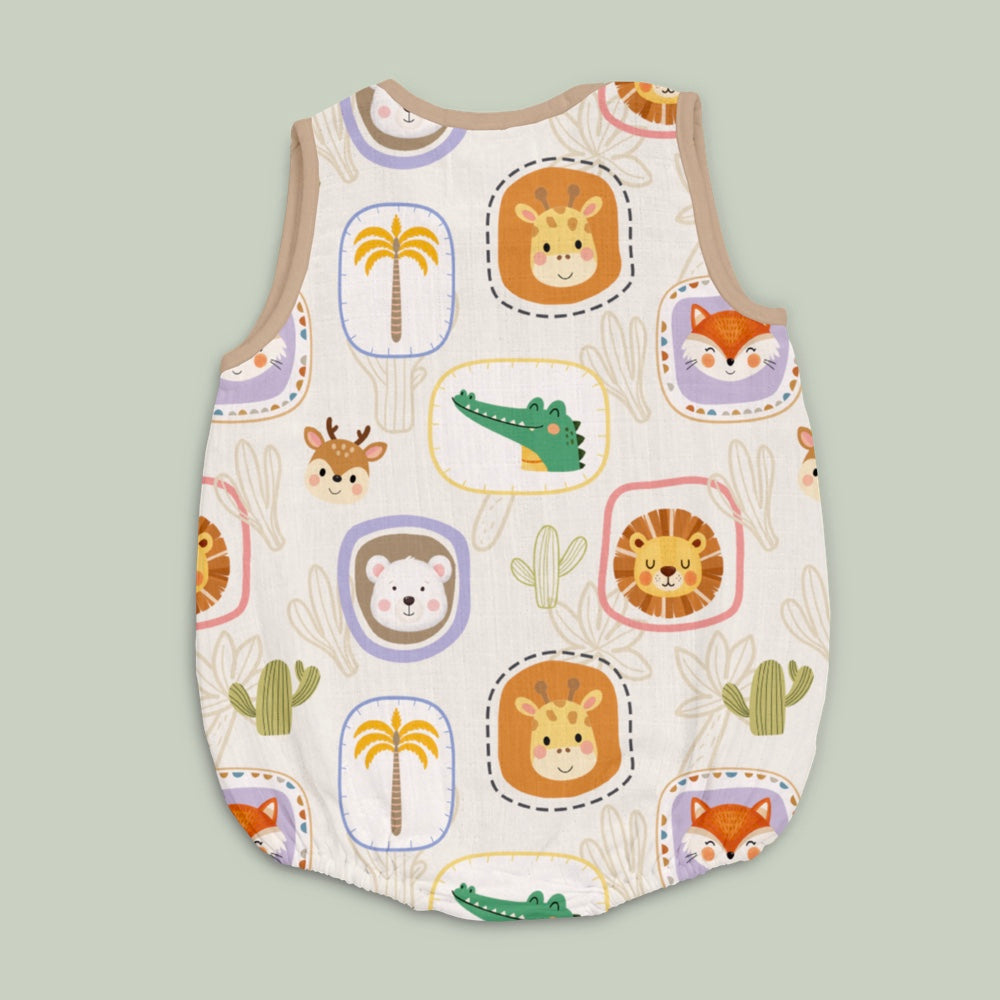 Bamboo Muslin Romper - Happy Faces