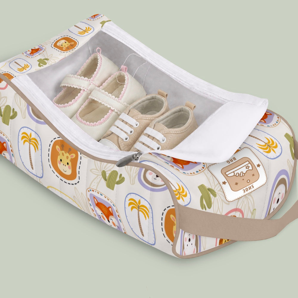 Organic Shoe Bag - Happy Faces