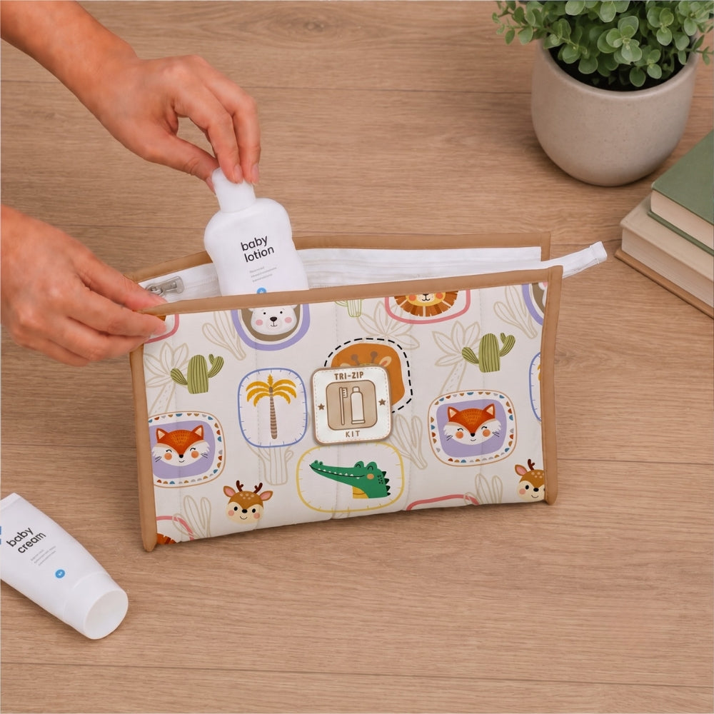 Organic Tri-Zip Utility Kit - Happy Faces
