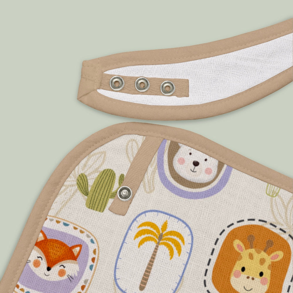Pack of 2 Bamboo Muslin Bibs - Jungle Buddies