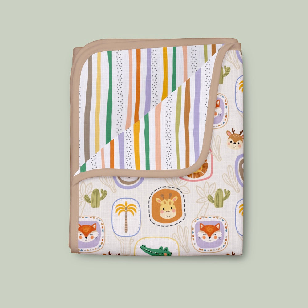 Bamboo Muslin Blanket - Jungle Buddies