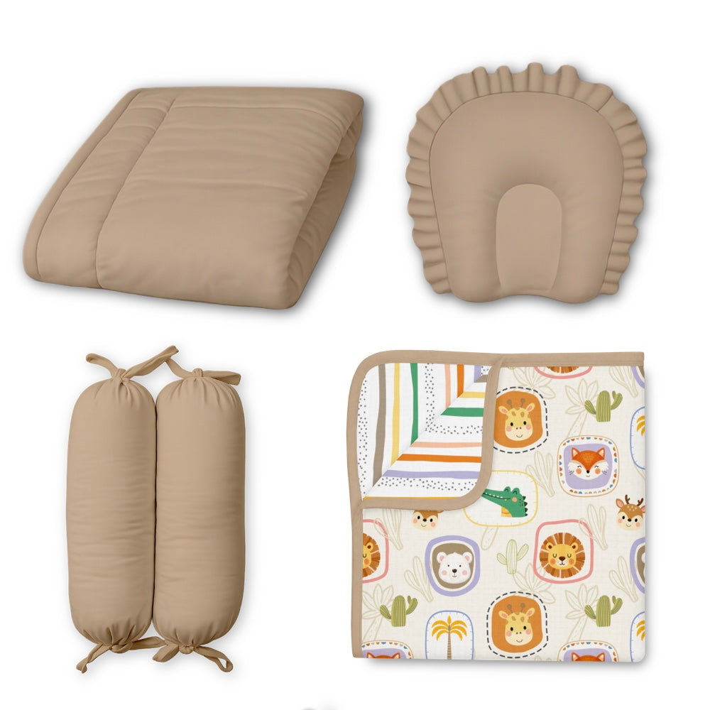 5 Pc Bamboo Muslin Nap Pack - Jungle Buddies