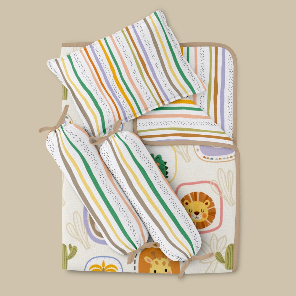 4 Pc Bamboo Muslin Snug Set - Jungle Buddies