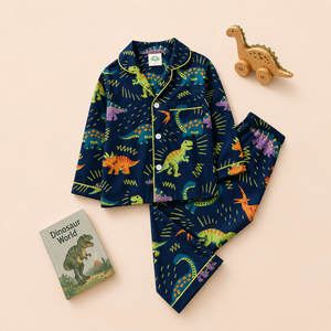 Pure Cotton Night Suit - Neon Dino