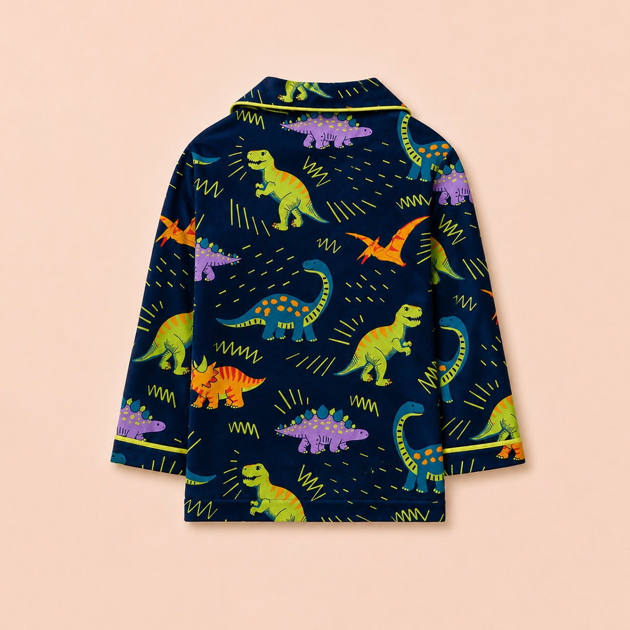 Pure Cotton Night Suit - Neon Dino