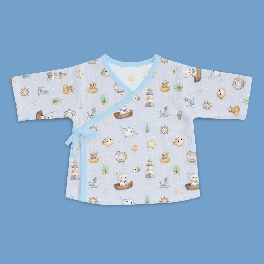 Bamboo Muslin First Days Set - Ocean Pals