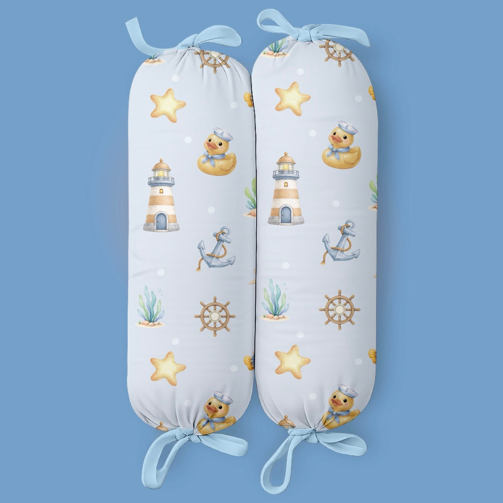 Set of 2 Organic Bolsters  - Ocean Pals