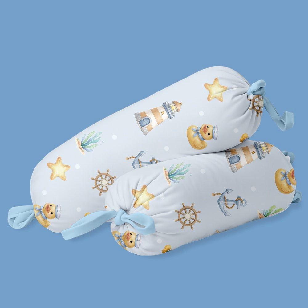 Set of 2 Organic Bolsters  - Ocean Pals