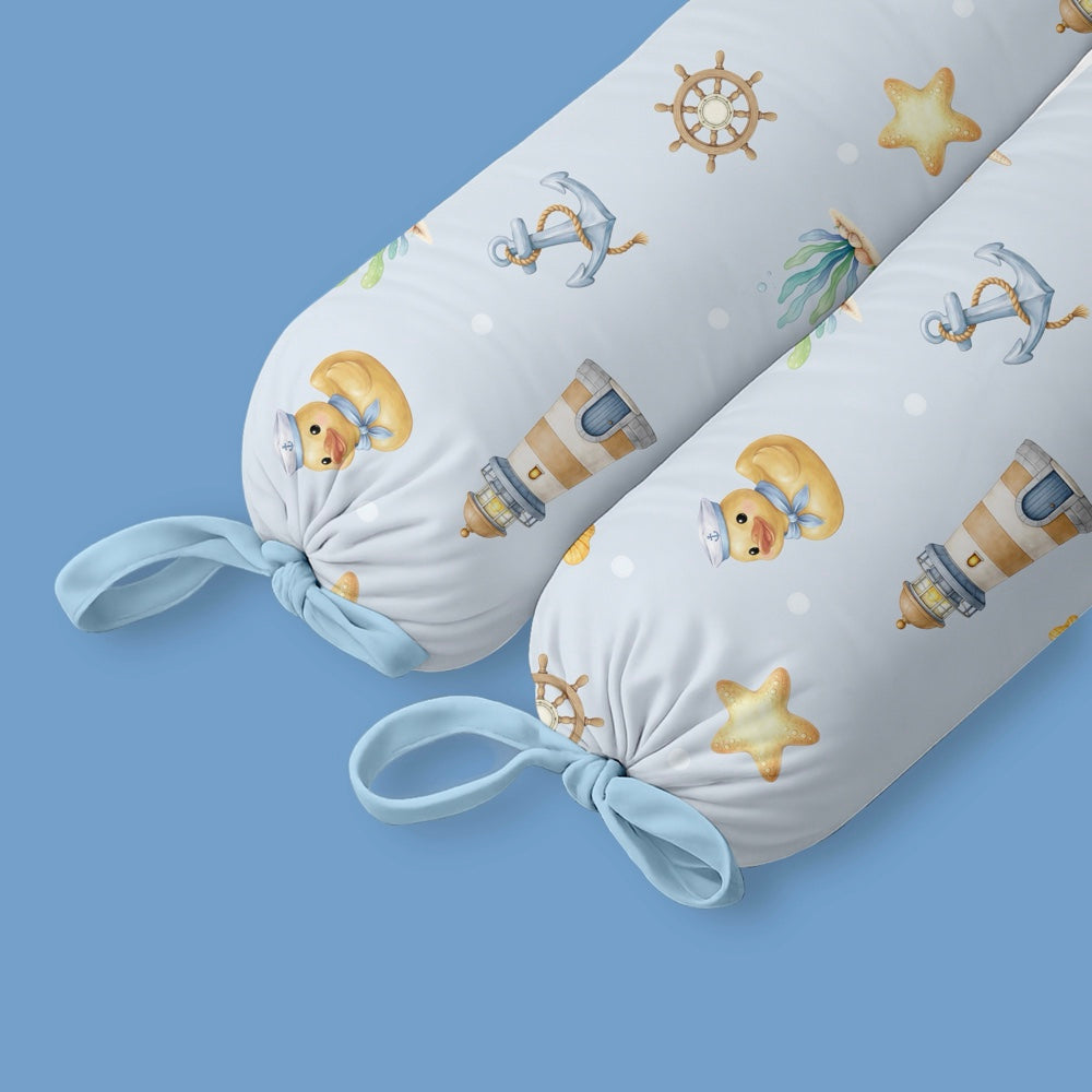 Set of 2 Organic Bolsters  - Ocean Pals